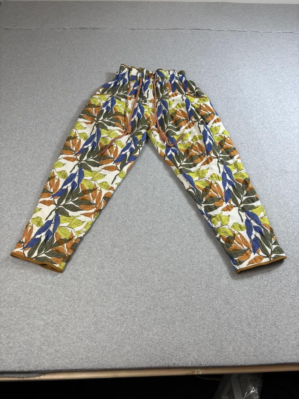 Love Binetti Pants Womens Medium Floral Jacquard 'Amarante Elastic Waist Boho